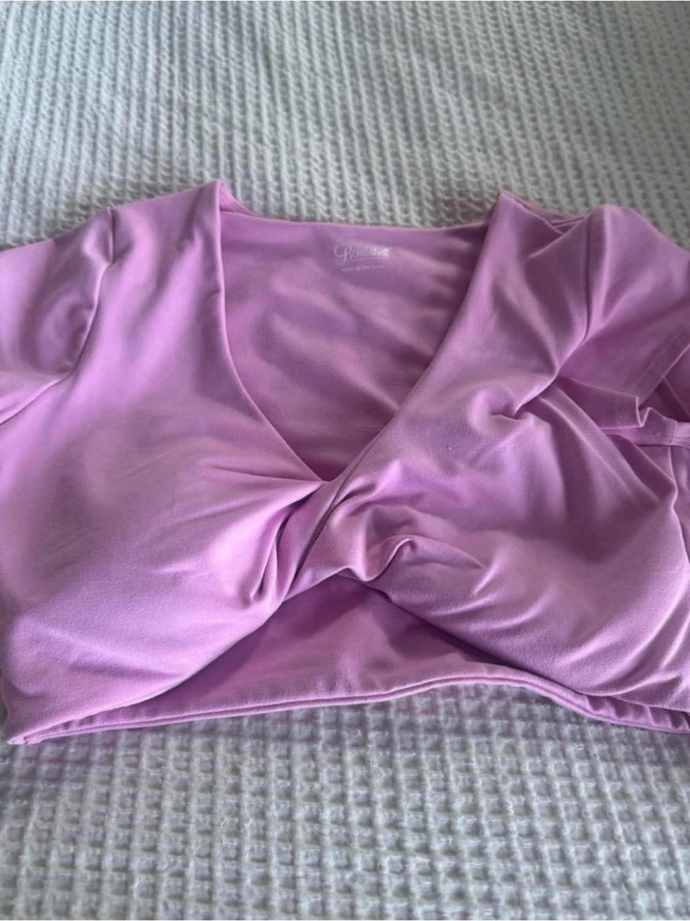 Bombshell Sportswear Pink High-Waist Leggings & Twist-Front Crop Top Set - Picture 3 of 5